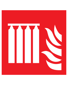 Sticker met pictogram van een vaste blusbatterij 