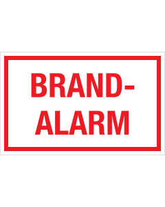 Sticker Brandalarm - tekststicker met rode tekst