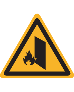 Sticker met pictogram "Waarschuwing Branddeur"