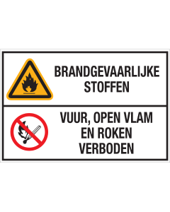 Sticker Brandgevaarlijke stoffen - open vuur verboden