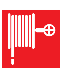 Sticker met pictogram van een brandhaspel