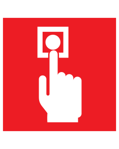 Sticker met pictogram van een handbrandmelder