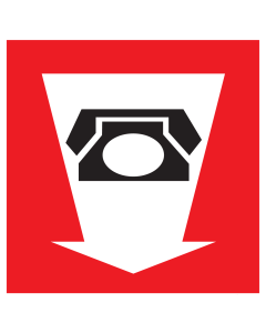 Sticker met pictogram van een noodtelefoon