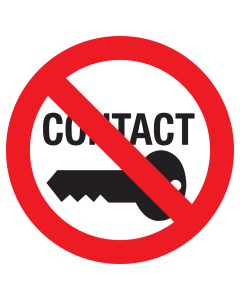 Sticker met pictogram Verplicht contact uitzetten