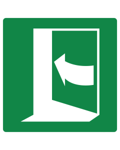 Sticker met pictogram nooduitgang duwen linkerkant ISO 7010