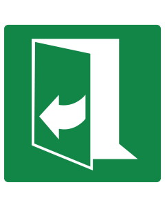 Sticker met pictogram nooduitgang trekken rechterkant ISO 7010