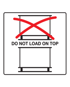 Sticker met pictogram en tekst Do not load on top