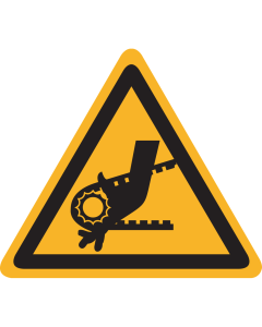 Sticker met pictogram "Waarschuwing Draaiende Delen"