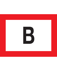 Sticker met pictogram B - voedingsaansluiting droge blusleiding - NEN 1594