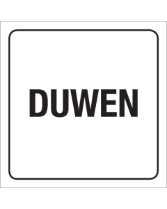 Witte sticker met de tekst duwen voor op een deur