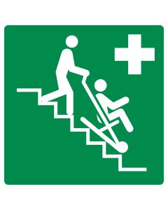 Sticker met pictogram evacuatie stoel ISO 7010