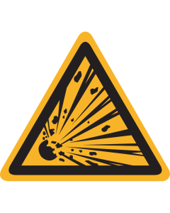 Sticker met pictogram "Waarschuwing Explosieve Stoffen" - ISO 7010 - W002