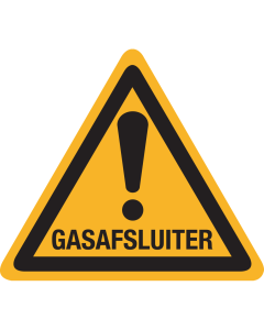 Sticker met pictogram "Waarschuwing Gasafsluiter"