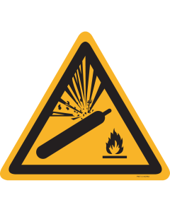 Sticker met pictogram "Waarschuwing Gasfles" - ISO 7010 - W029