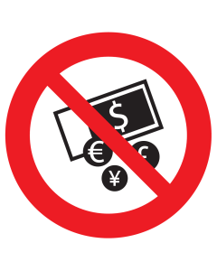 Sticker geen contact geld