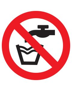 Sticker met pictogram Geen drinkwater ISO7010 - P005