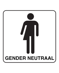 Witte sticker voor het aanduiden van een genderneutrale ruimte