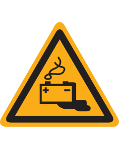 Sticker met pictogram "Waarschuwing Gevaar Accu's Opladen" - ISO 7010 - W026