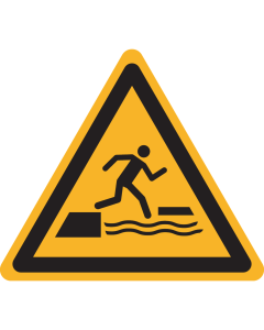 Sticker met waarschuwingspictogram gevaar voor drijvende oppervlakken - ISO7010 - W068 