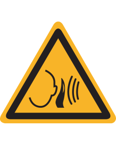 Sticker met pictogram "Waarschuwing Gevaar voor Hard Geluid" - ISO 7010 - W038