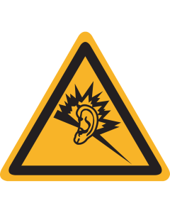 Sticker met pictogram "Waarschuwing Hard Geluid"