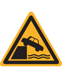 Sticker met pictogram "Waarschuwing Onbeschermde Kade Rand" - ISO 7010 - W051