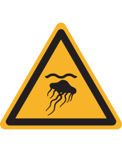 Sticker met pictogram "Waarschuwing Kwallen" - ISO 7010 - W069