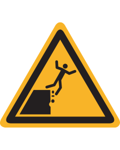 Sticker met pictogram "Waarschuwing Valgevaar Onstabiele Rand" - ISO 7010 - W052