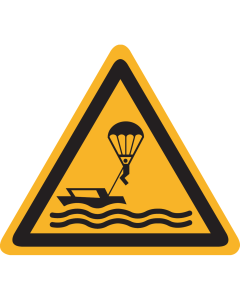 Sticker met pictogram "Waarschuwing Parasailing" - ISO 7010 - W063