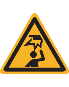 Sticker met pictogram "Waarschuwing Stoten Hoofd" - ISO 7010 - W020