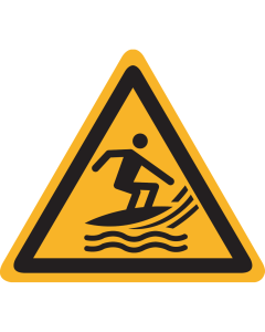 Sticker met pictogram "Waarschuwing Surf Gebied" - ISO 7010 - W046