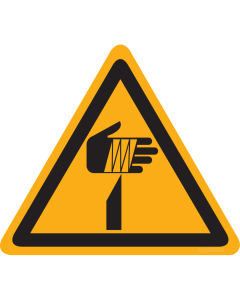 Sticker met pictogram "Waarschuwing Scherpe Elementen" - ISO 7010 - W022