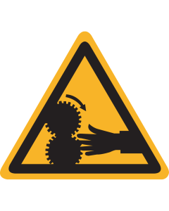 Sticker met pictogram "Gevaar voor Handen"