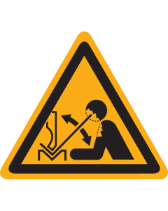 Sticker met pictogram van een "snel bewegend gevaarlijk onderdeel" - ISO 7010 - W032