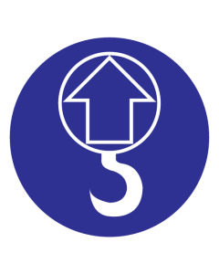 Sticker met pictogram hijspunt