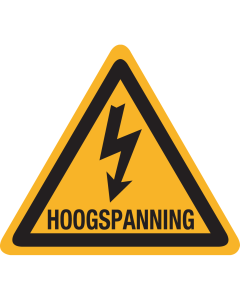 Sticker met pictogram "Waarschuwing Hoogspanning" - ISO 7010 - W012