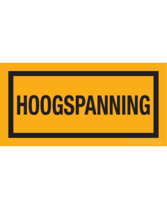 Sticker met tekst "Hoogspanning"