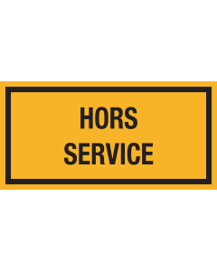 Sticker met tekst "Hors Service"