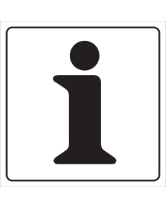 Witte sticker voor aanduiding informatiepunt