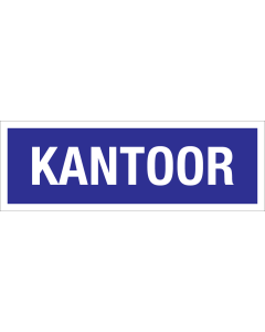 Sticker Kantoor - blauw met witte tekst