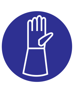 Sticker met pictogram lange handschoenen dragen verplicht
