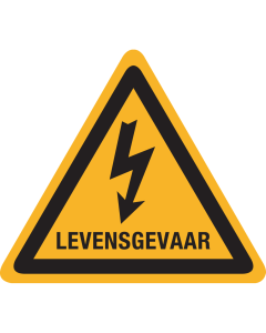 Sticker met pictogram "Waarschuwing Levensgevaar Elektriciteit" - ISO 7010 - W012