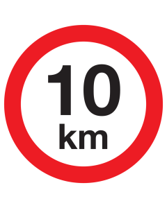 Sticker met pictogram Maximale snelheid 10km