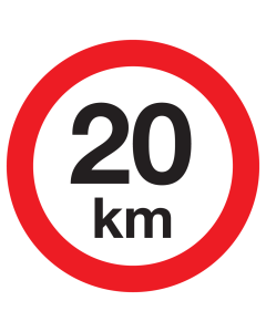 Sticker met pictogram Maximale snelheid 20km