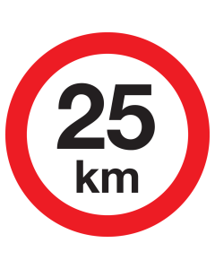 Sticker met pictogram Maximale snelheid 25km