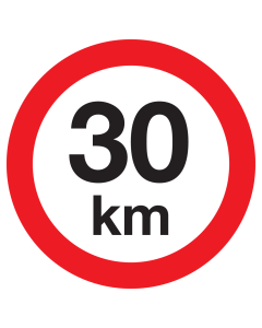 Sticker met pictogram Maximale snelheid 30km