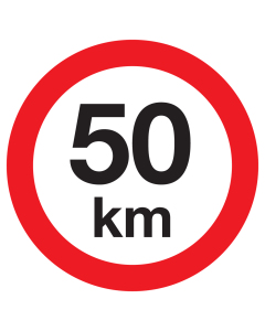 Sticker met pictogram Maximale snelheid  50km