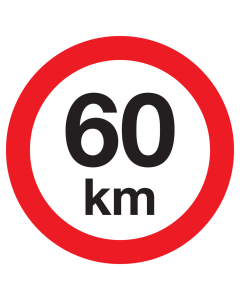 Sticker met pictogram Maximale snelheid 60km