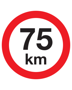 Sticker met pictogram Maximale snelheid 75km