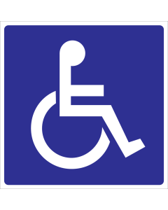 Blauwe sticker voor aanduiding ruimte voor mindervaliden